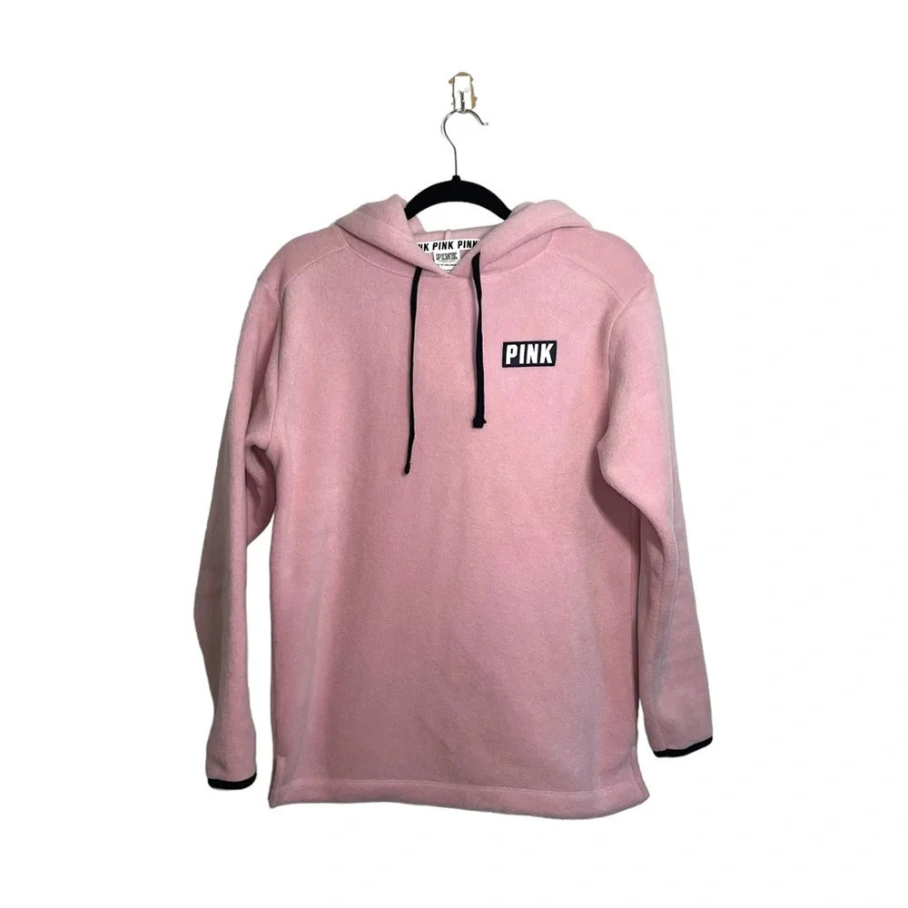 PINK Victoria’s Secret Fleece Sweatshirt Pink Oversized Hooded Xsmall Women’s